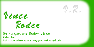 vince roder business card